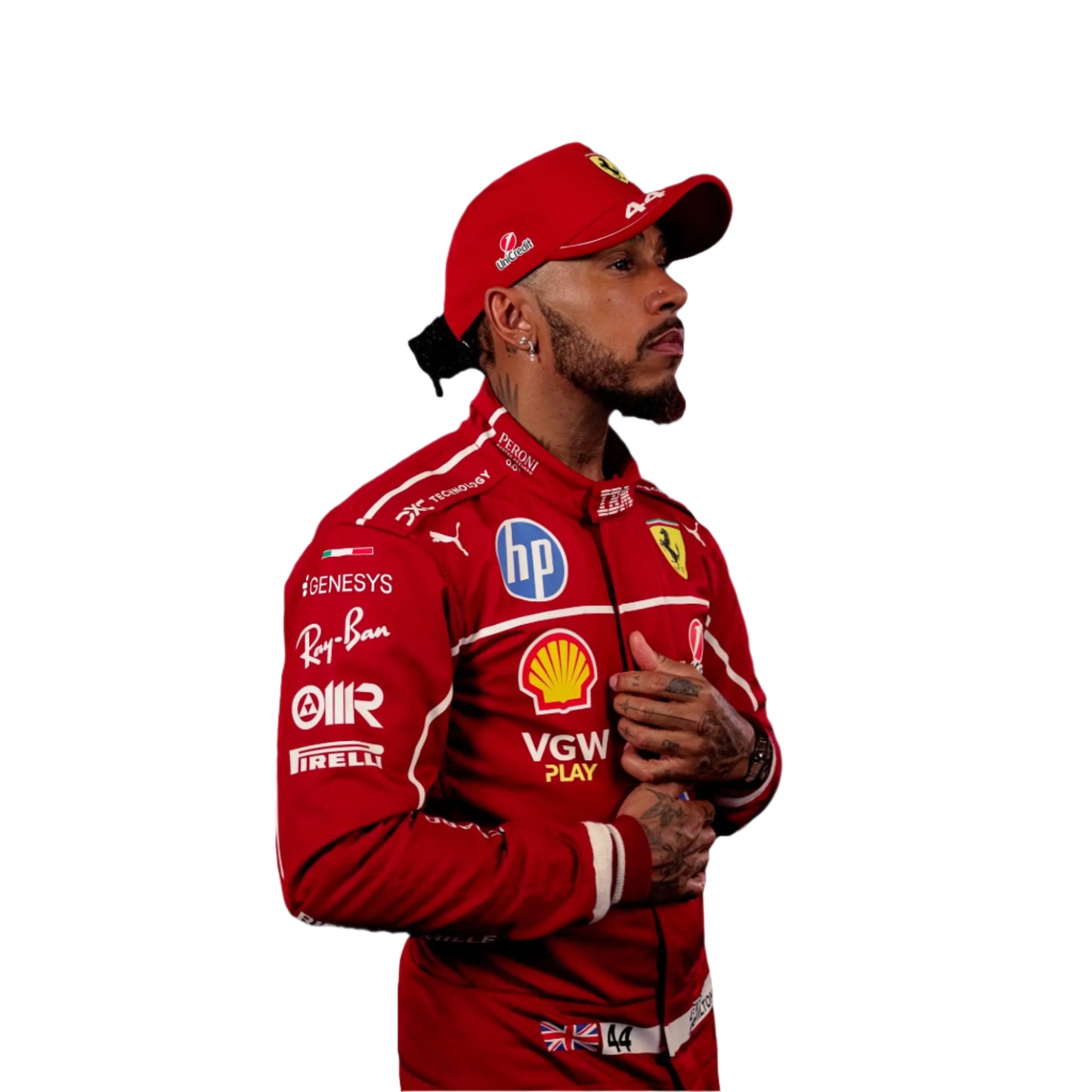 New 2025 Lewis Hamilton Ferrari F1 Team Race Suit