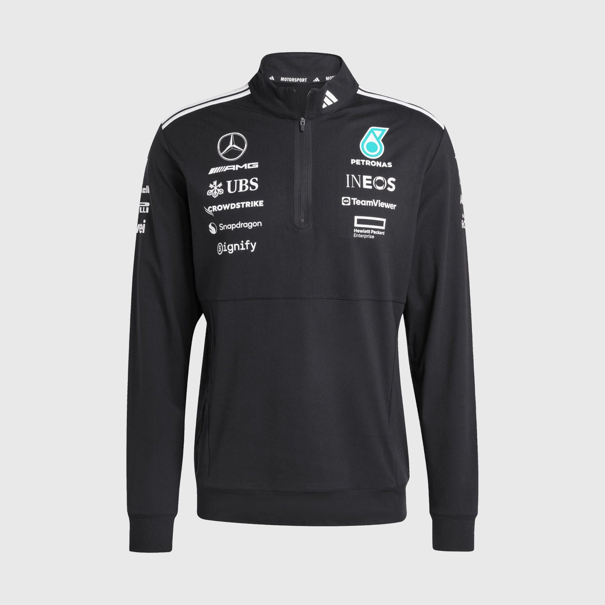 Adidas_2025_Team_1_4_Zip_Sweatshirt_Mercedes-AMG_F1_Formulaone_Wears